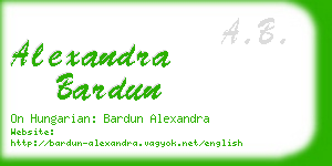 alexandra bardun business card